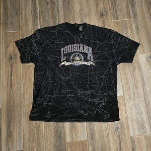Vintage Y2K Louisiana State Of Mine Map T Shirt